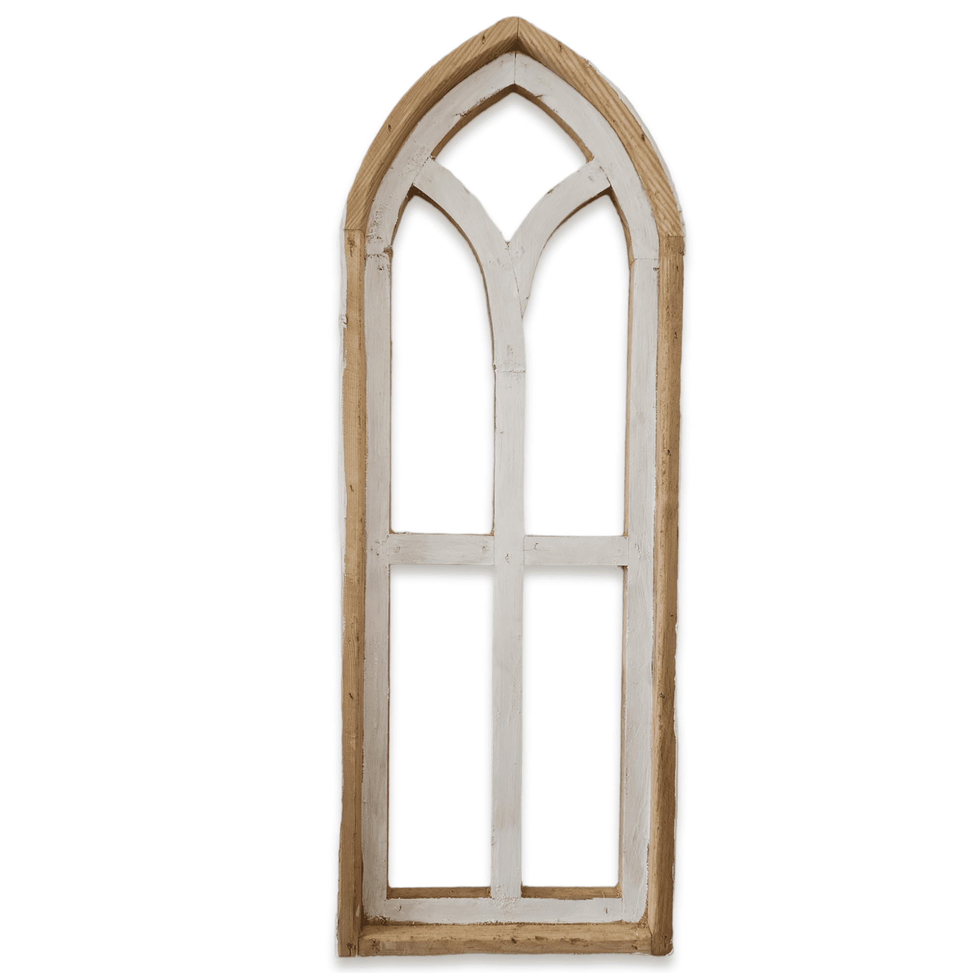 The Ivory Point Farmhouse Wooden Wall Window Arch Single -3 Sizes The Ivory Point Cathedral wall windowsRanch Junkie